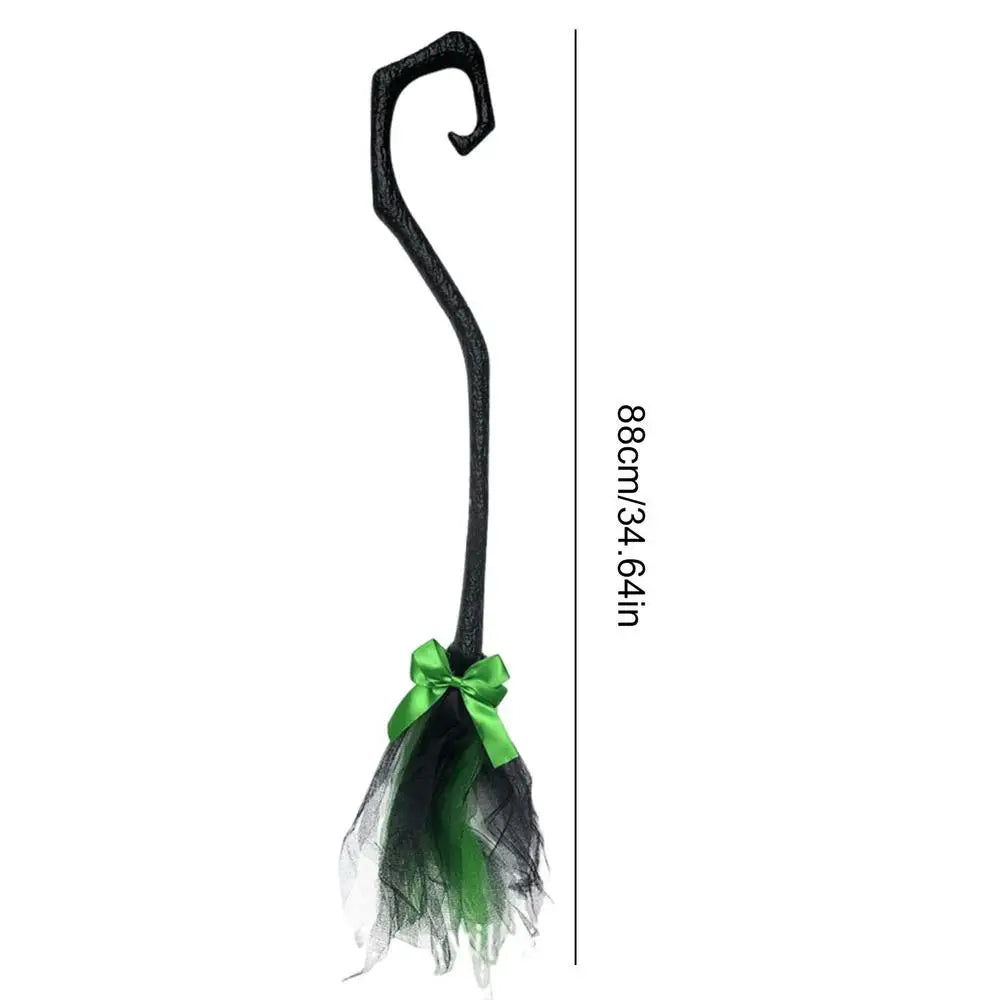 2025 Halloween Witch Broom With Ribbon Portable Witch Broomsticks Broom Props Decorations For Front Door Outside Yard