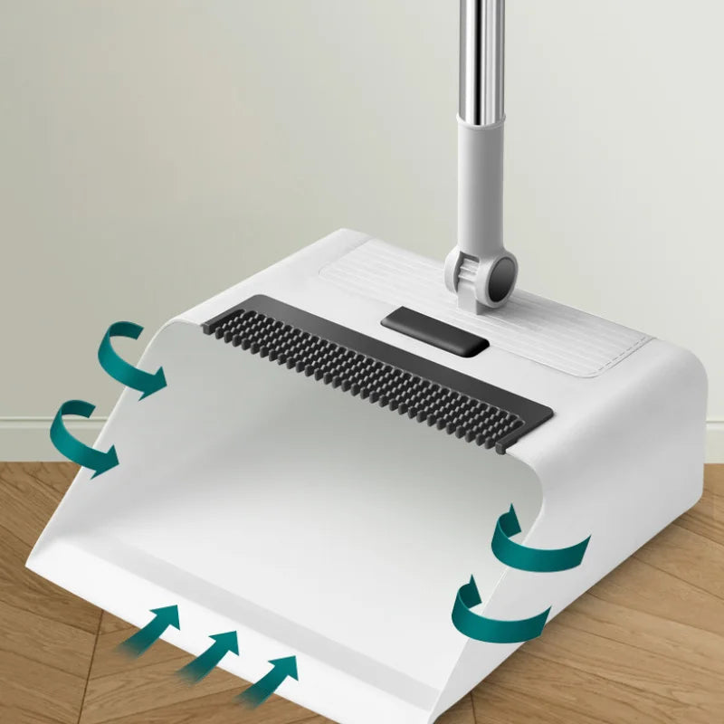 Broom Dustpan Floor Brush Set Indoor Non-stick Hair Long Handle Thickened Broom With Stand Up Dustpan Combo Set Home Clean Tools