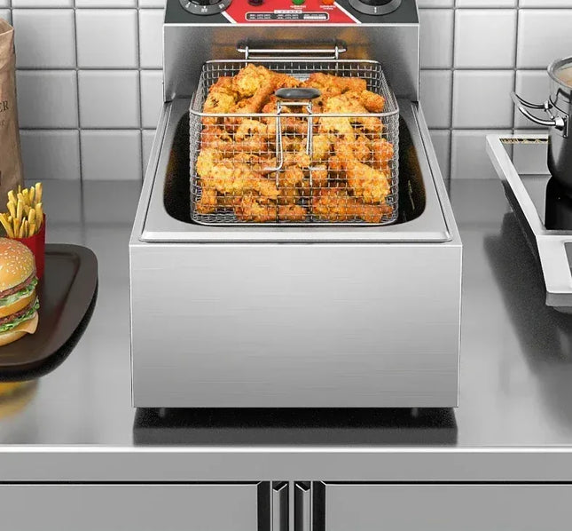 Friteuse électrique 220 V pour la cuisine, idéale pour les frites, les friteuses professionnelles, avec minuterie et un système de contrôle de l'huile. Modèle Arfrai 10 L AR AF.