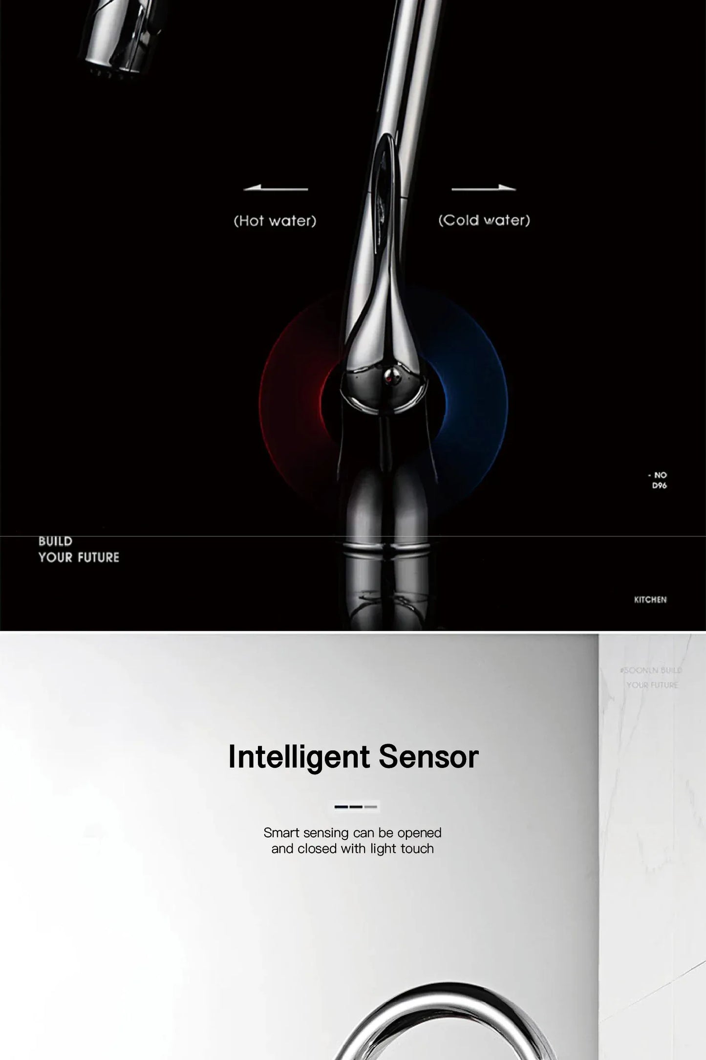 AITANA Modern Luxury Golden Brass Kitchen Faucet Pull-Out Design Single Handle for Hot And Cold Water 3 Functions Sink Faucet