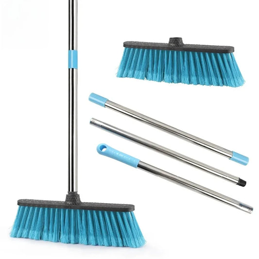 Floor Cleaning Broom with Adjustable Long Handle Stiff Bristle Grout Brooms Scrubber for Cleaning Bathroom, Kitchen,courtyard