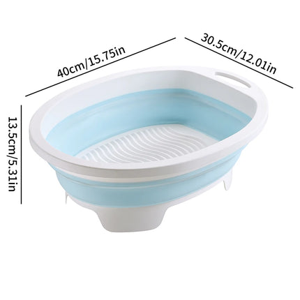 Bassine à linge pliable avec planche à laver