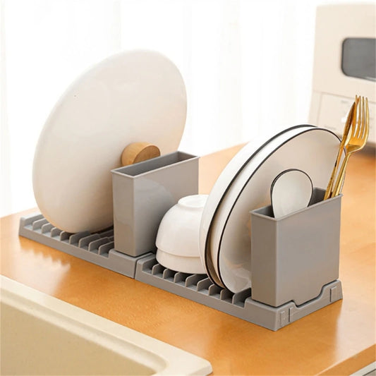 Space Saving Kitchen Dish Drainer Drying Rack Kitchen Supplies with Cup Holder Dropshipping