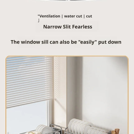 Égouttoir à vaisselle, porte-baguettes, panier d'égouttage pour bols et assiettes, porte-tasses étroit, égouttoir à vaisselle sur évier, étagère d'égouttage