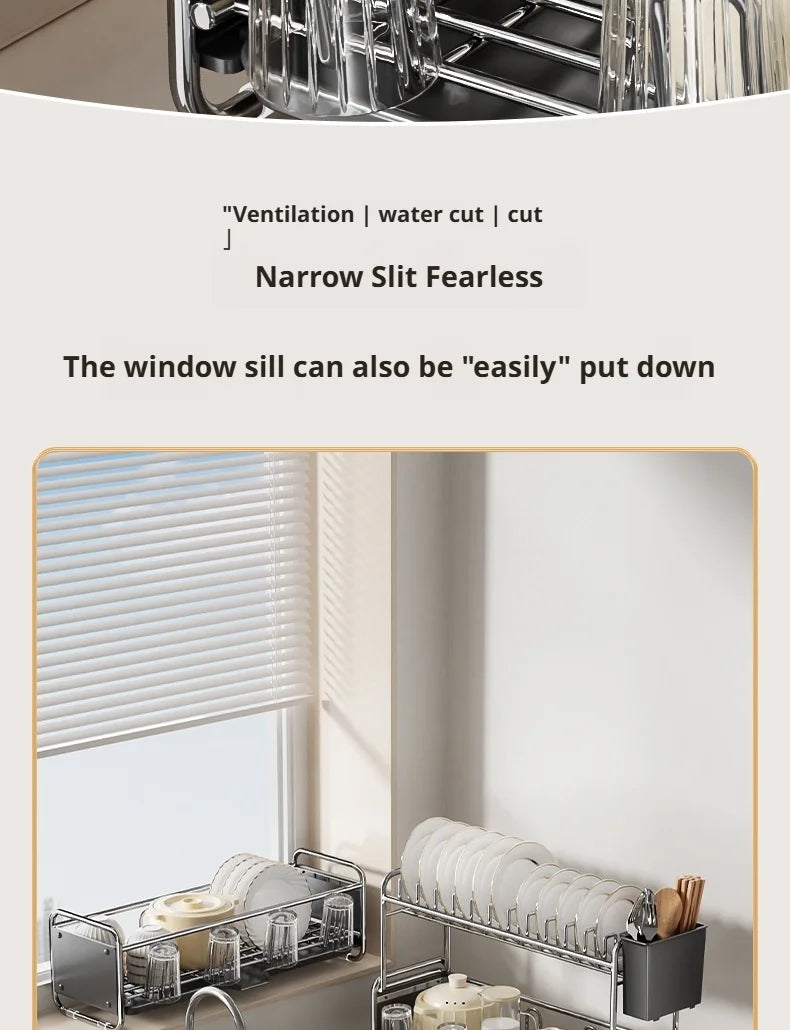 Dish Drying Rack Chopstick Stand Kitchen Bowl Dishes Draining Basket Narrow Cup Holder Over Sink Drainer Draining Shelf Rack