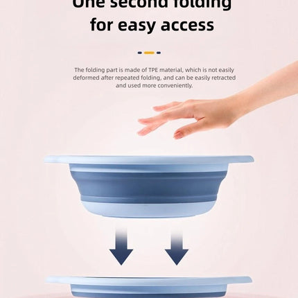 Portable Foldable Laundry Basin Plastic Travel Folding Wash Basin Safe Durable Foldable Wash Basin Bathroom Household Supplies - E-menage