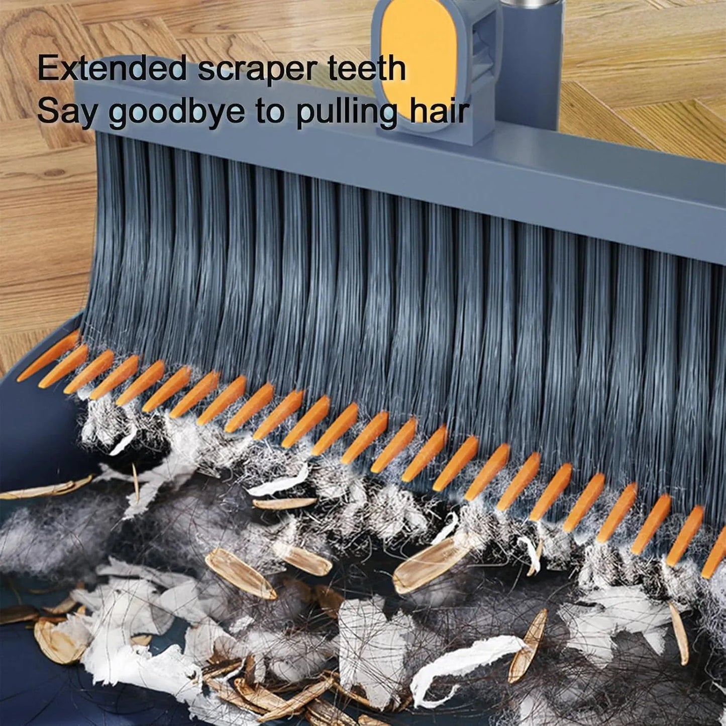 Broom and Dustpan Combo Set, Long Handled Adjustable Broom and Dustpan Set for Sweeping Home,Indoor Kitchen, Office Lobby  Floor