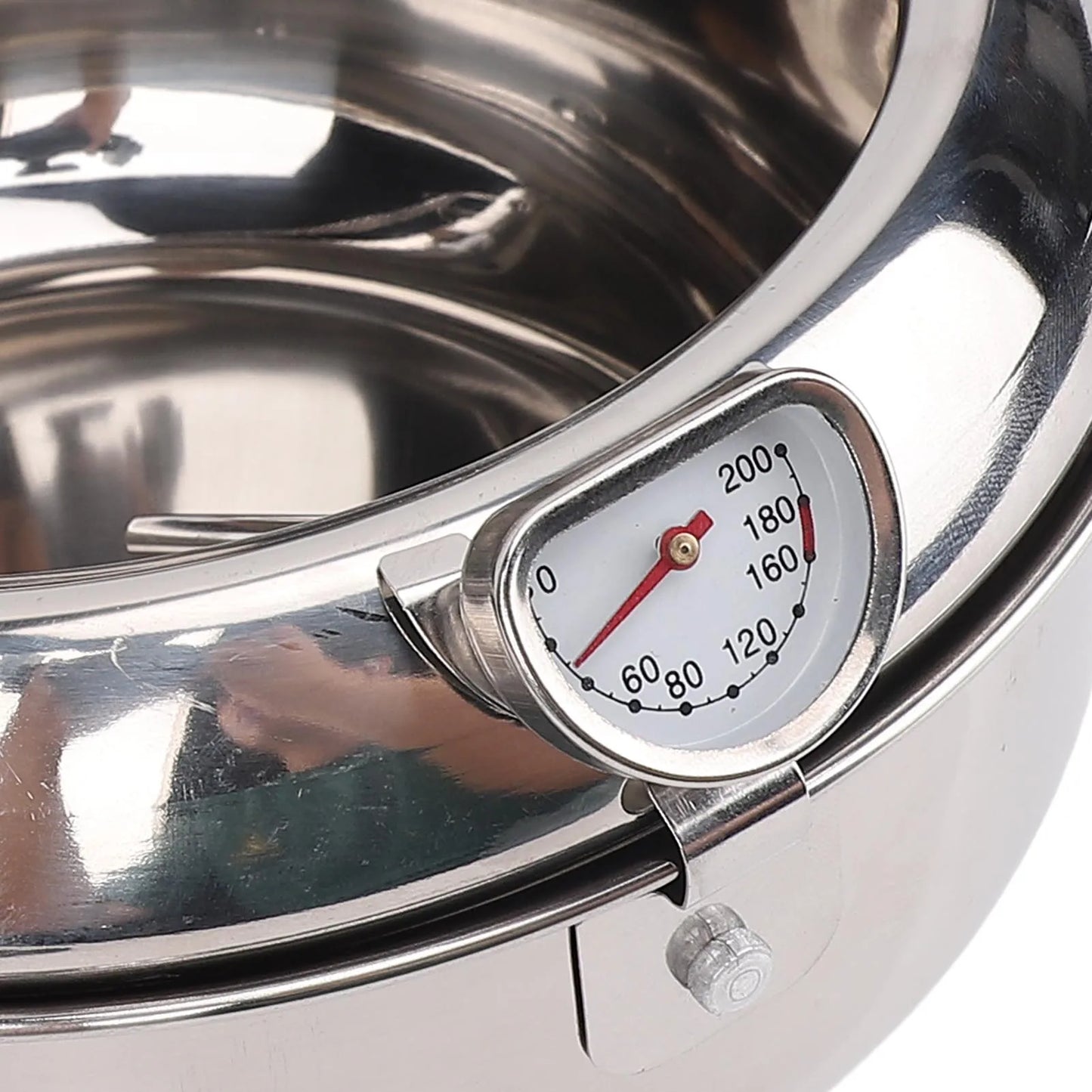 Deep Fryer Pot 201 Stainless Steel 2.2L Japanese Frying Pot with Oil Drain Temperature Control and Lid for Kitchen Stove