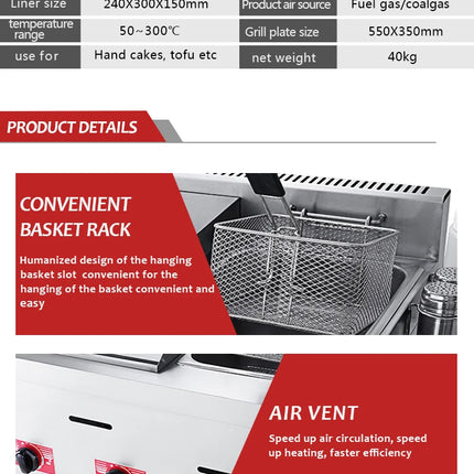 Friteuse à gaz de haute qualité en promotion avec machine à frire
