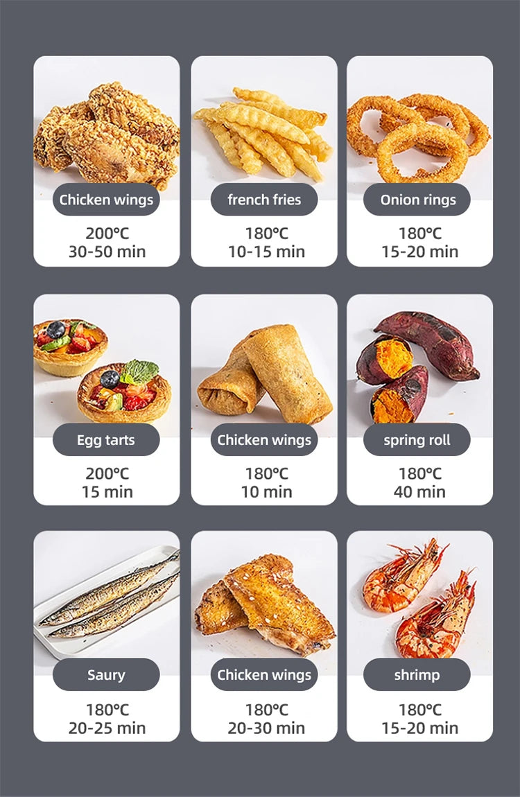 8L Stainless Steel Air Fryer Without Oil Digital Mechanical Control Oil Free Cooker Air Fryer