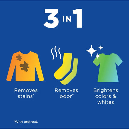 Powerful Stain Remover Laundry Additive Bleach Free Color Safe Multi-Surface Cleaner 88 Fl Oz Odor Eliminator Brightens Whites