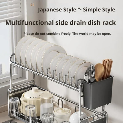Égouttoir à vaisselle, porte-baguettes, panier d'égouttage pour bols et assiettes, porte-tasses étroit, égouttoir à vaisselle sur évier, étagère d'égouttage