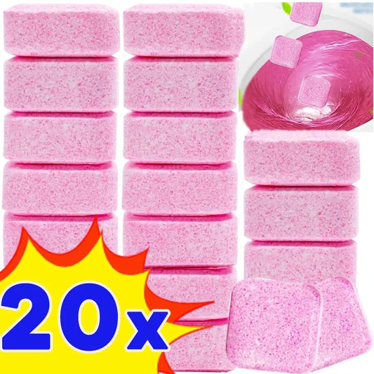 3-20 Pcs Toilet Cleaning Effervescent Tablets - Remove Urine Stains & Yellow Dirt, Deodorant Cleaner for Home Bathroom