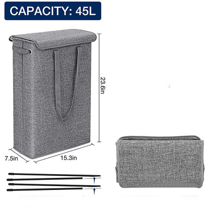 45L thin laundry basket with cover, narrow hand, fine hand, dirty laundry basket, bedroom, kindergarten, whole basket storage ba