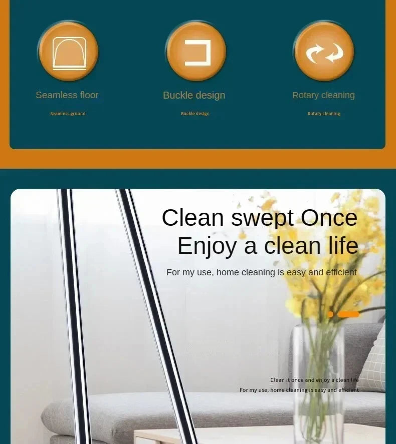 UNTIOR 1 Piece Foldable Broom & Dustpan Set Household Sweeping Tool 180° Rotating Small For Hair Garbage Cleaning Home