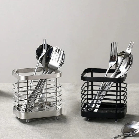 Stainless Steel Cutlery Holder Drainer Cutlery Drainer for Sink Chopstick and Knife Fork Spoon Storage Rack Kitchen Utensil Tool