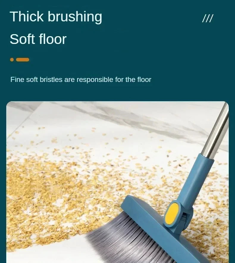 UNTIOR 1 Piece Foldable Broom & Dustpan Set Household Sweeping Tool 180° Rotating Small For Hair Garbage Cleaning Home