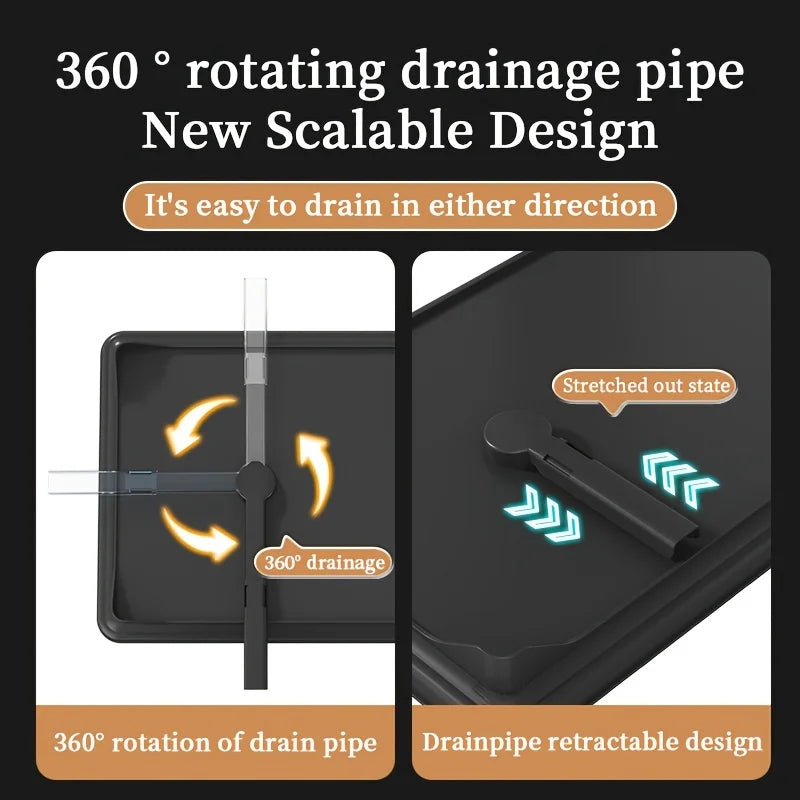Dish Rack, Large Capacity Dish Drying Rack With Draining Board, Double Layer Detachable Dish Storage Organizer For Dishes, Cups