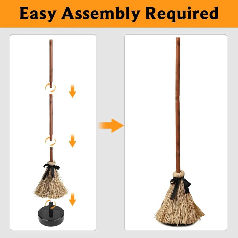 Halloween Floating Witch's Broom–haunted Dancing Broom Terror Atmosphere Festive Decorations Broom With Ghost Sounds Home Decor