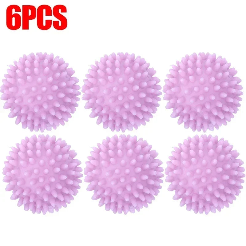 Laundry Balls Anti-Winding Magic Laundry Balls Drying Cleaning Ball Reusable Household Washing Machine Clothes Softener 6/1Pcs - E-menage