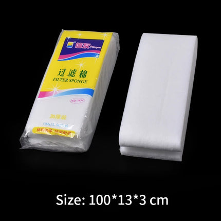 Filtre biochimique pour aquarium, éponge blanche en coton - E-menage