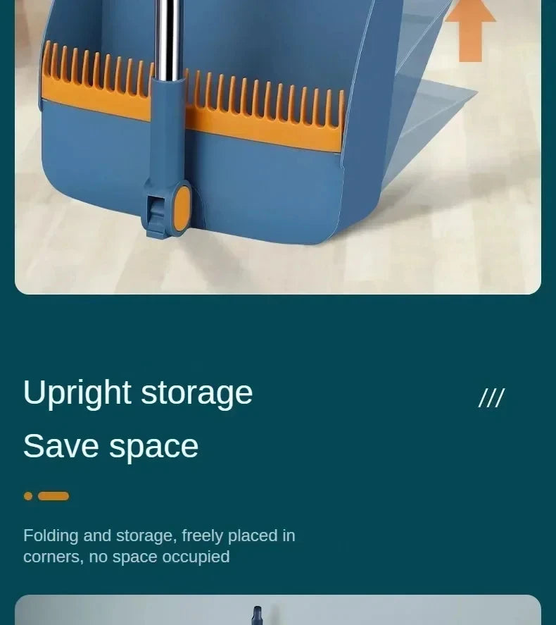 UNTIOR 1 Piece Foldable Broom & Dustpan Set Household Sweeping Tool 180° Rotating Small For Hair Garbage Cleaning Home