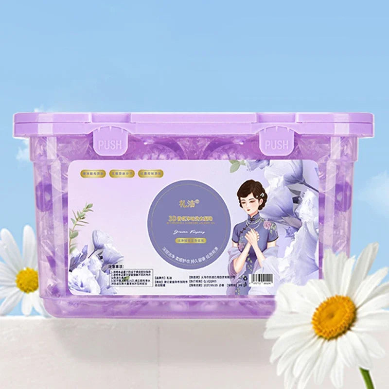 Kit de lessive 3 en 1, 80 pièces, nettoyage en profondeur, parfum durable - E-menage