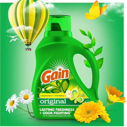 Lessive Liquide Parfum Original – 61 Lavages (88 fl oz) | Fraîcheur Longue Durée, Nettoyage en Profondeur, Compatible HE, Efficace à l’Eau Froide