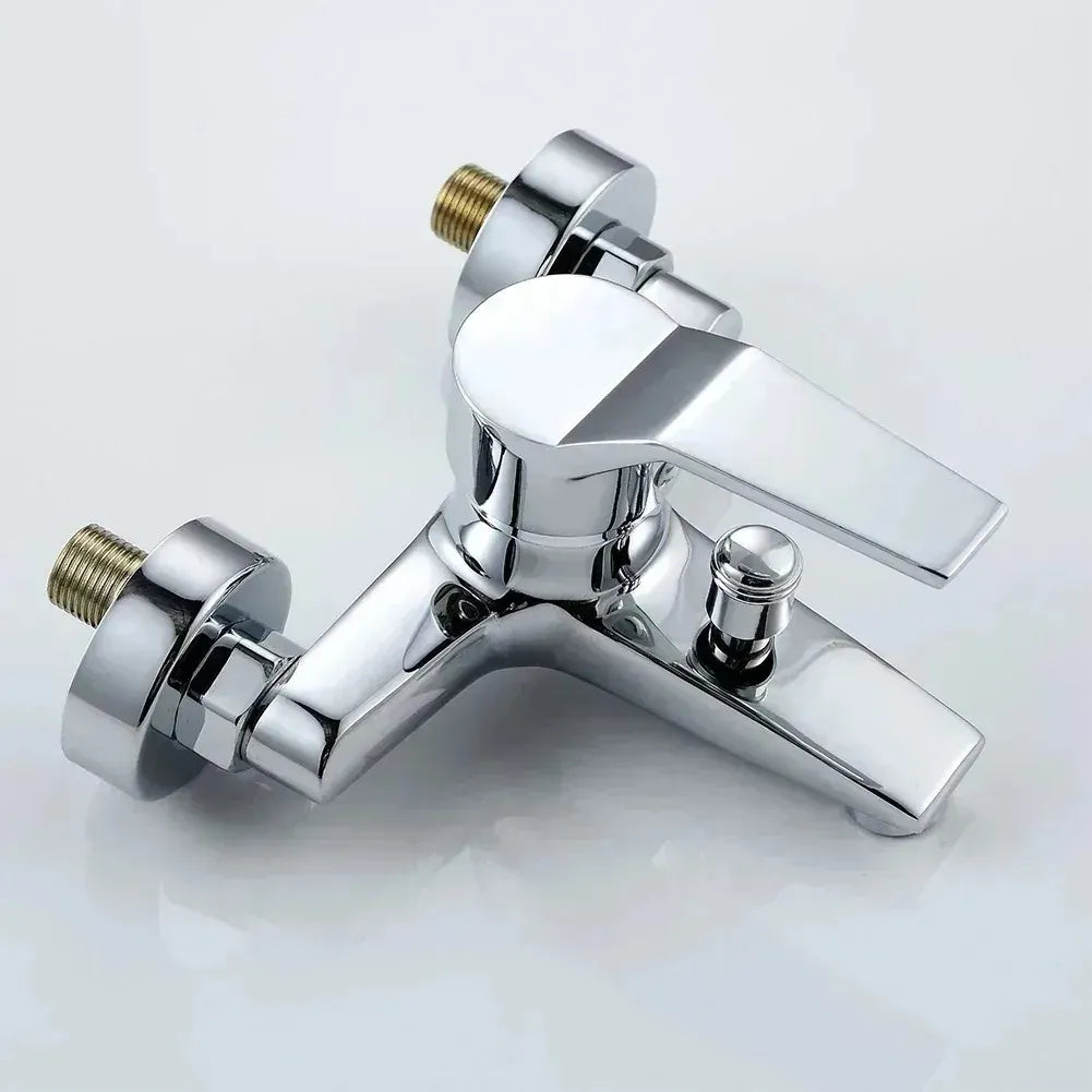 Chrome Bathroom Faucet Bathtub Facuet Wall Mounting Cold and Hot Shower Faucet