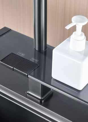 AITANA Luxury Chrome Brass Kitchen Faucet with Digital Display Design, Hot and Cold Water Pull out 3-Function Sink Mixer