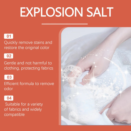 EXPLOSION SALT™ – Lessive à l’Oxygène Actif 5 en 1 | Détachant & Désodorisant Écologique | Parfum Frais Longue Durée | Soin Textile & Douceur Naturelle – 200 g (20 lavages)