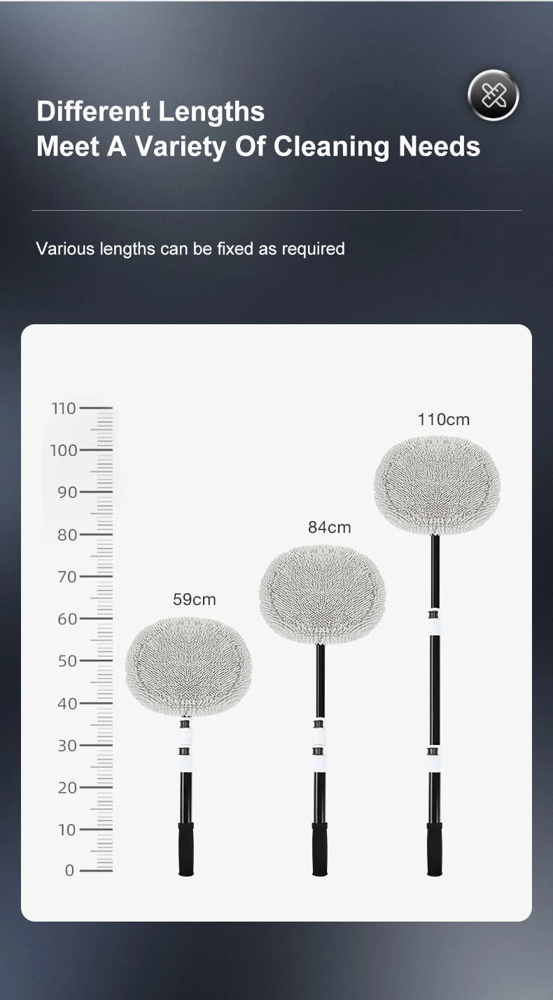 Universal Car Wash Brush Car Cleaning Brush Telescoping Long Handle Mop Chenille Broom Dual Brush Heads Auto Accessories