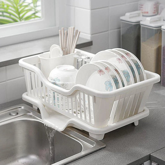Dish Drying Rack Kitchen Utensils Drainer Rack With Drain Board Countertop Dinnerware Plates Bowls Chopsticks Spoons Organizer