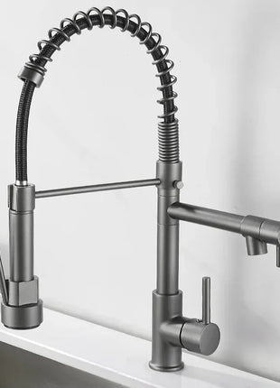 GEGVE Kitchen Faucets Removable taps Brush Brass faucet Water hydrant robinet for kitchen accessories Pull Out Spout Hot Cold