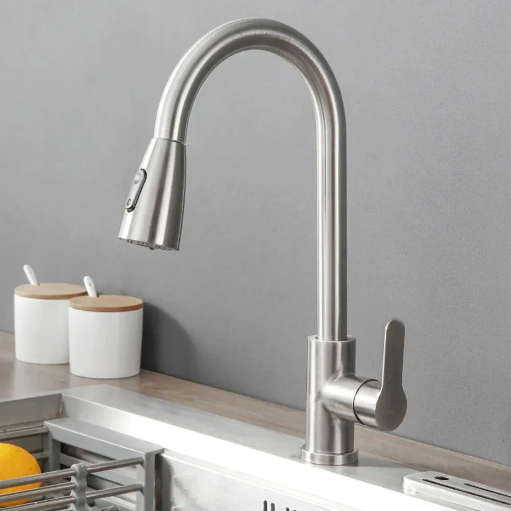 2025 NEW Kitchen Vegetable Wash Tank Stainless Steel Basin Sink Rotatable Hot  Cold Pull-Out Extendable Faucet Vegetable Wash