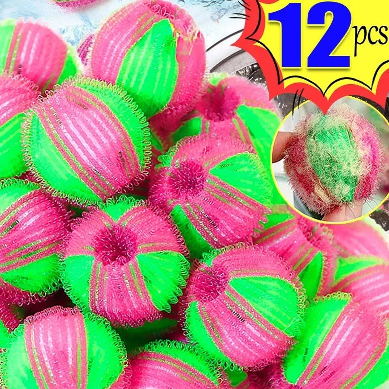 12/6 Piece Set Laundry Washing Machine Hair Filter Floating Lint Remover Catcher Reusable Laundry Ball Dirt Collection Products - E-menage