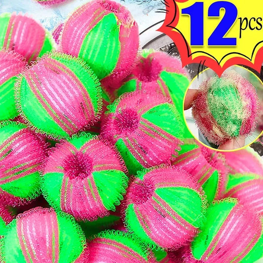 12/6 Piece Set Laundry Washing Machine Hair Filter Floating Lint Remover Catcher Reusable Laundry Ball Dirt Collection Products - E-menage