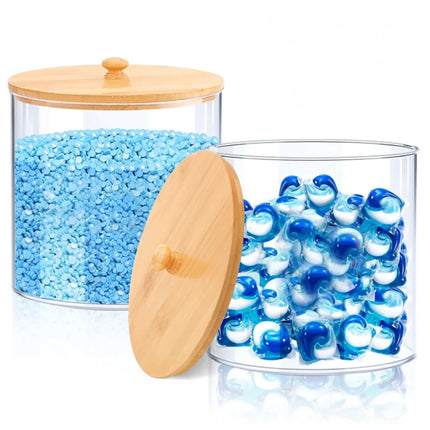 Conteneur de lessive en poudre acrylique grande capacité - E-menage