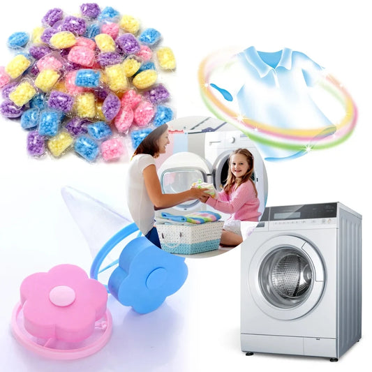 100Pcs Laundry Beads Detergent Liquid Capsule Ball Fragrance Beads Soft Clothing Diffuser Perfume for Washing Machine