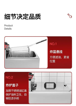 220V Fryer Electric Cookware for Kitchen Deep French Fries Commercial Fryers Frying Oil Cooker Timer Arfrai 10L Ar AF