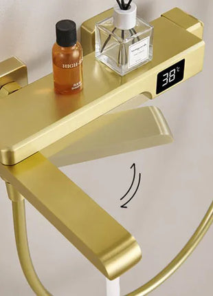 Brass Bathtub Faucet Bathroom Faucet Bath Faucet Shower Mixer Crane Digital Display Faucet for bathroom Waterfall Spout