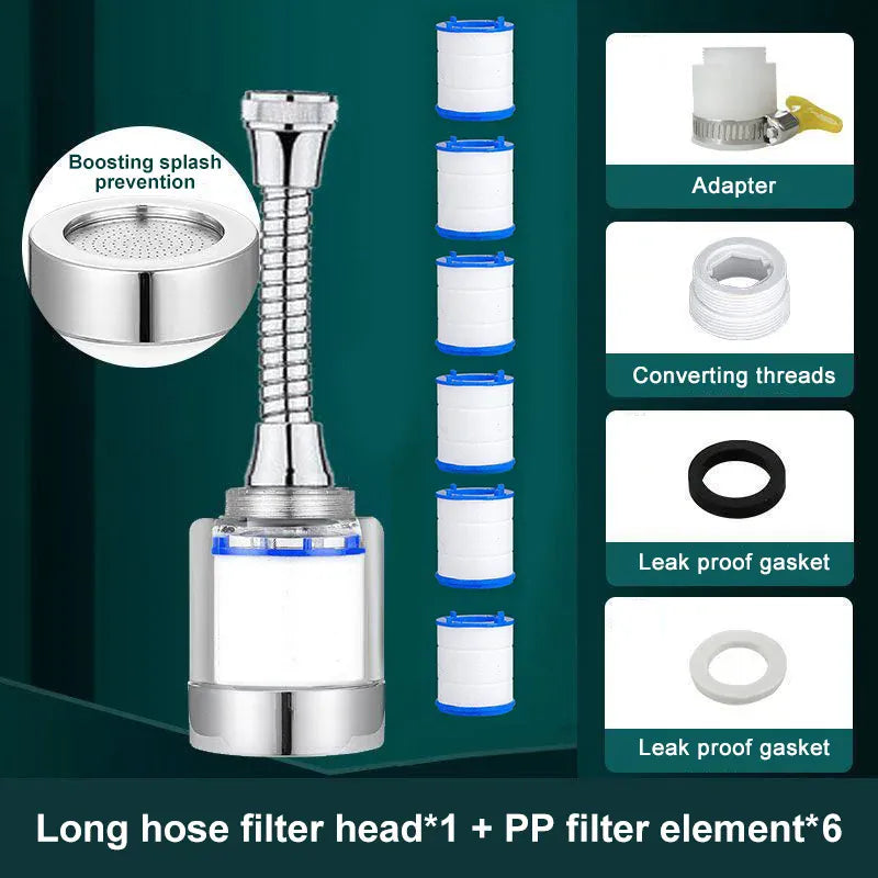 Kitchen Faucet Filter 360° Household Water Purifier Third Gear Universally Anti Splash Shower Head Tap-water PP Cotton Filter