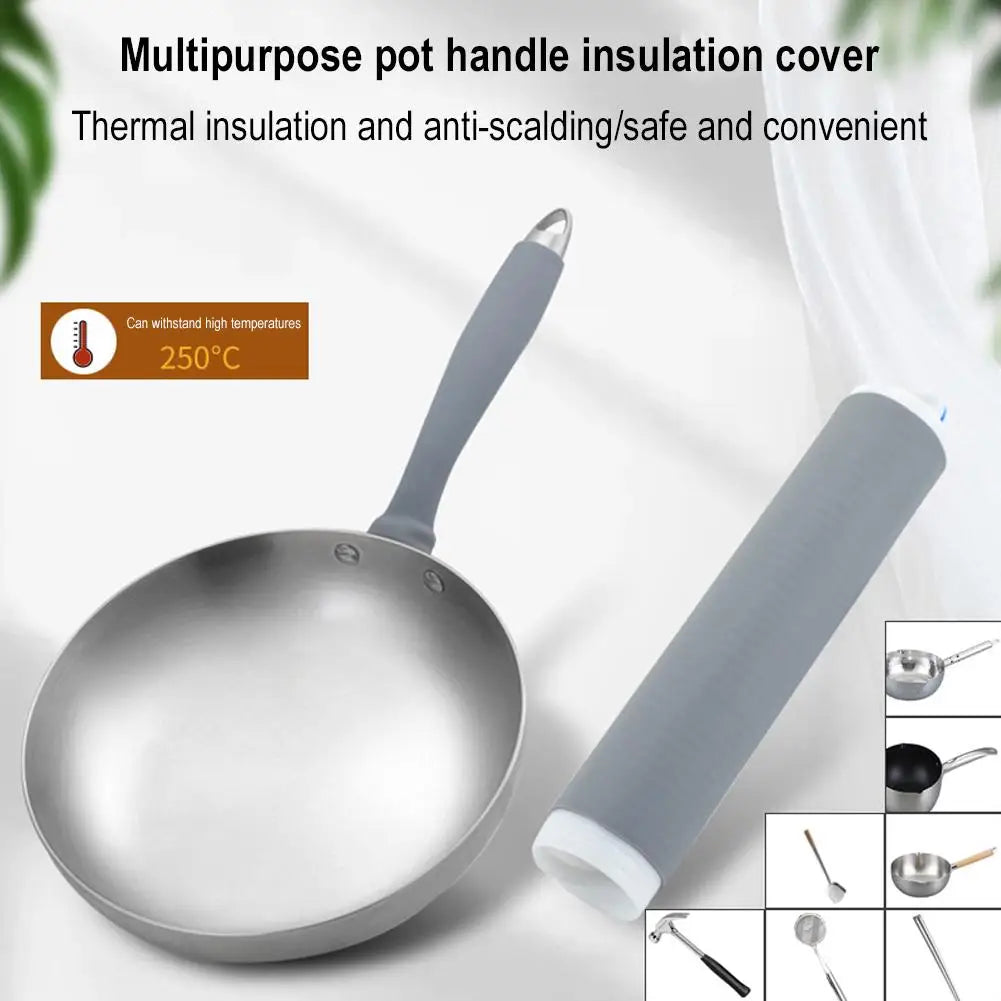 Heat Insulation Sleeve For Fryer Handle Handmade Iron Pot Anti Scalding Rubber Sleeve Household Steel Pot Handle D7F5