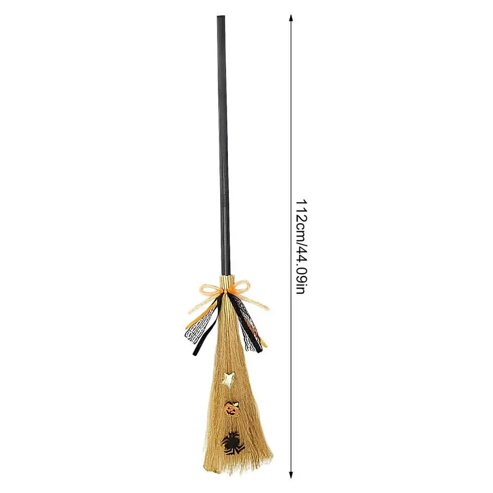 Witch Broom Halloween Witch Broom With Detachable Handle  Broom Props Party Supplies for Halloween Costume Decoration