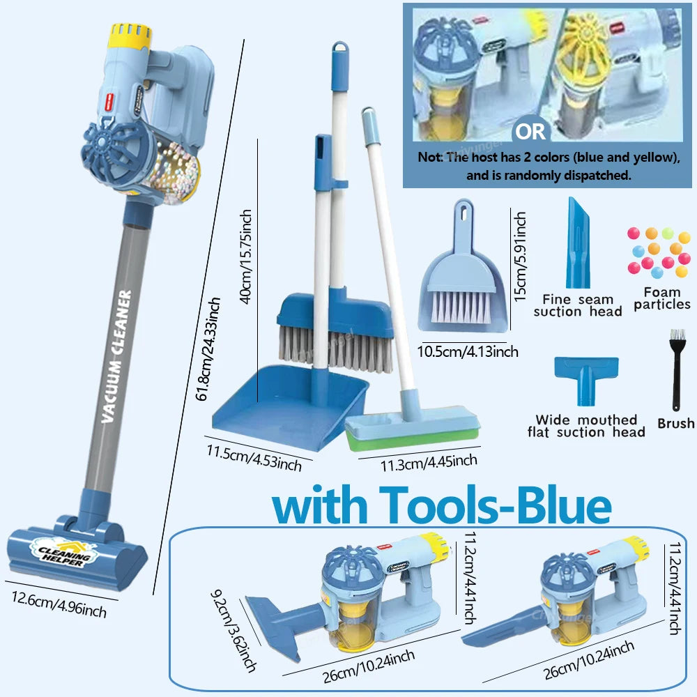 Kids Simulation Electric Vacuum Cleaner Cleaning Set for Toddlers Role Play Housekeeping Educational Toys Girl Boy Gifts