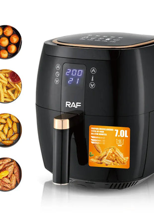 7L Multifunctional 1600W Air Fryer Without Oil Deep Oil Free 360 Degree Hot Air Circulation Cooker Fryer Air Fryers