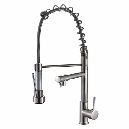 Robinet de cuisine GEGVE, robinet amovible en laiton brossé, robinet d'arrosage pour accessoires de cuisine, bec extractible, eau chaude et froide