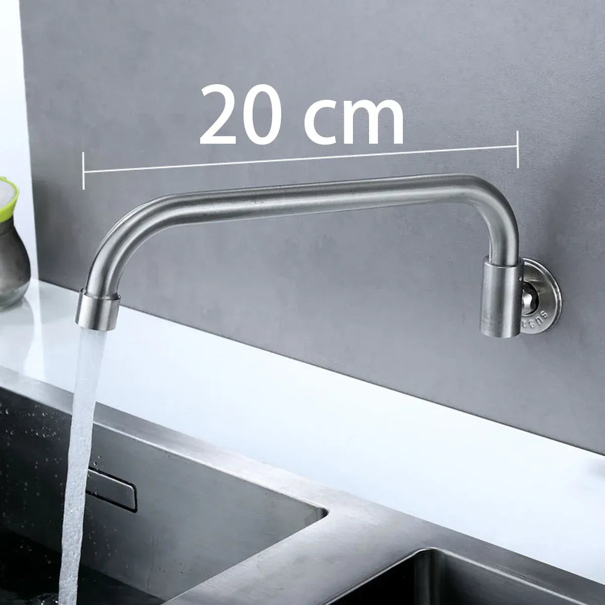 Kitchen Faucet Stainless Steel Wall Mounted Single Cold Water Faucet Lower Curve Faucet Wall Sink Water Tap Premium Quality