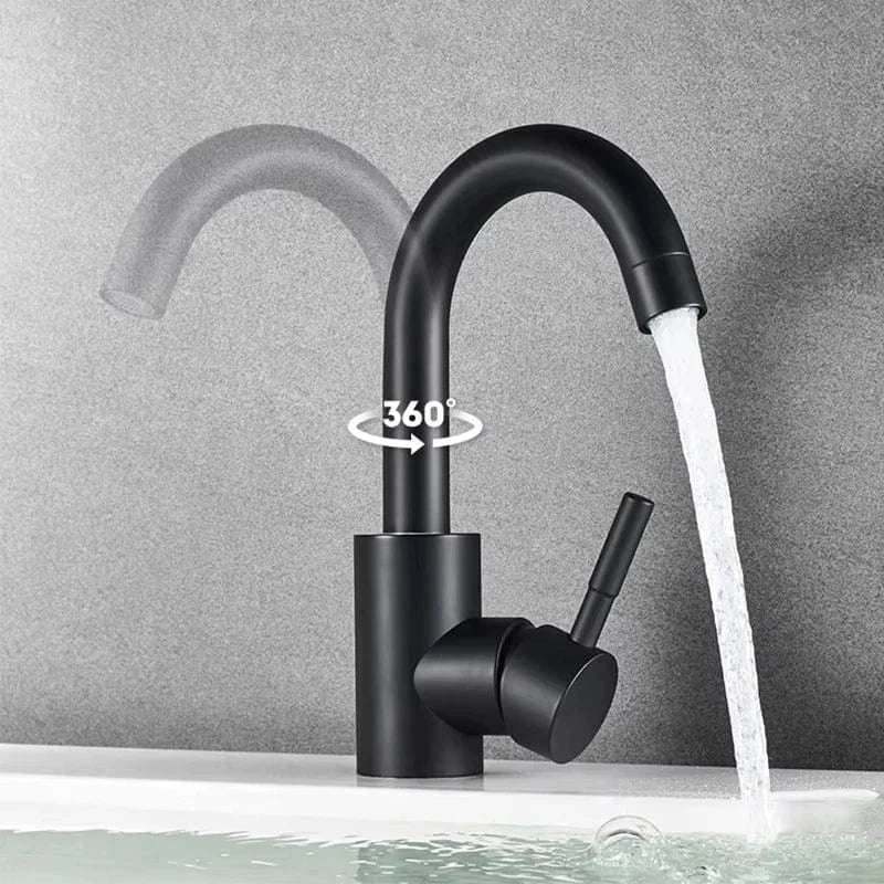 304 stainless steel bathroom basin faucet hot and cold wash mixer faucet 360 rotating sink faucet bathroom single handle faucet
