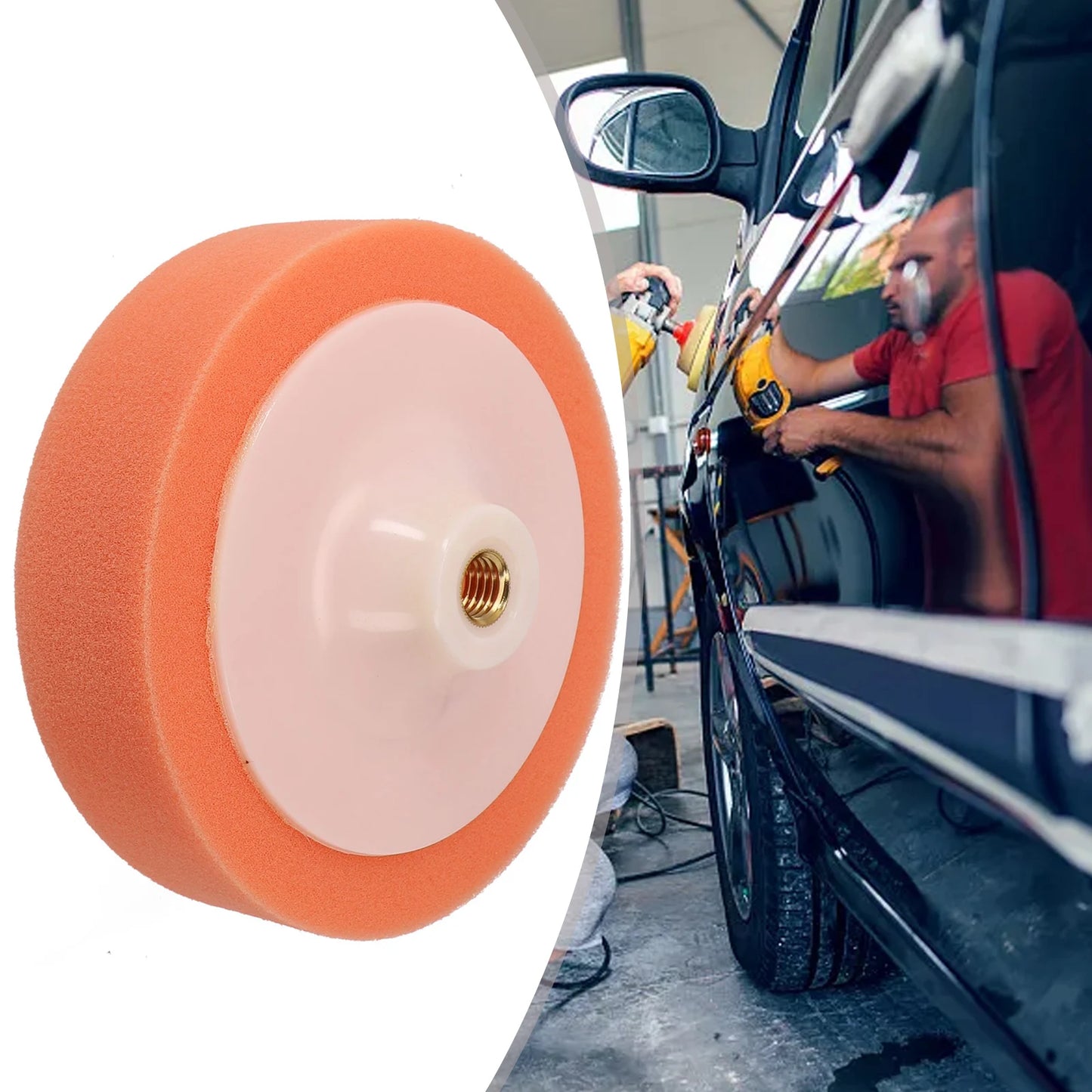 Sponge  Polishing Sponge 6'' 150mm Foam Buff Backing Plate Orange Polishing Cushion Pattern Wholesale